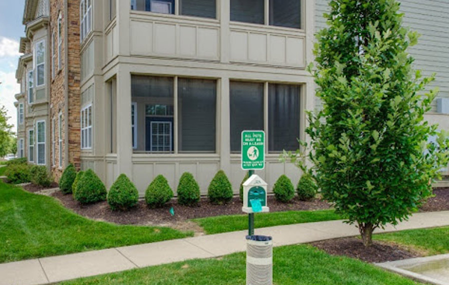 Dog park at Hamilton Luxury Apartments. Dog park at Bloomington apartments.